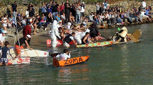 Fethiye'de Kontrplak Tekneler Yarıştı
