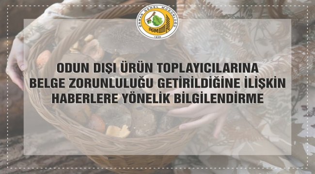 Odun Dışı Ürün Toplayıcılarına Belge Zorunluluğu Getirildiğine İlişkin Haberlere Yönelik Bilgilendirme