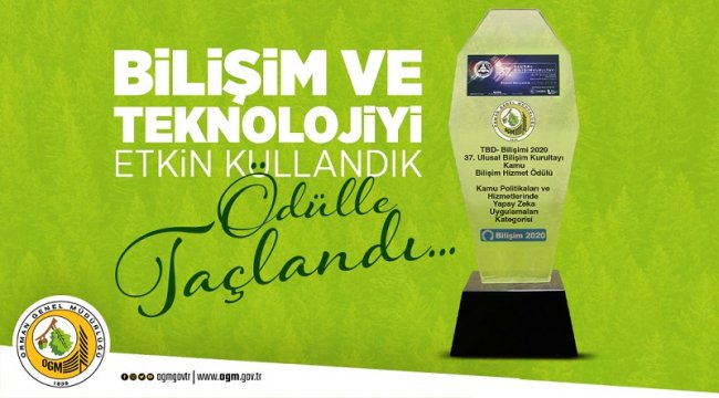 Genel Müdürlüğümüze Bilişim Hizmet Ödülü