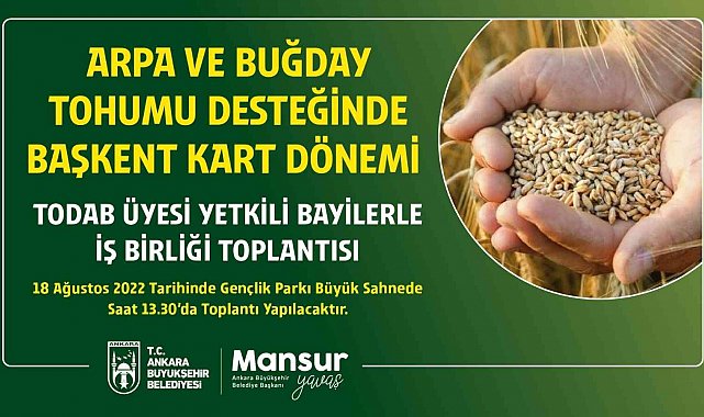 Ankara'da üreticilere tohum desteği