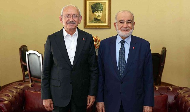 CHP lideri Kılıçdaroğlu, Saadet Partisi Genel Başkanı Karamollaoğlu ile görüştü