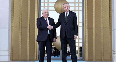 Cumhurbaşkanı Erdoğan, Filistin Devlet Başkanı Abbas'ı resmi törenle karşıladı