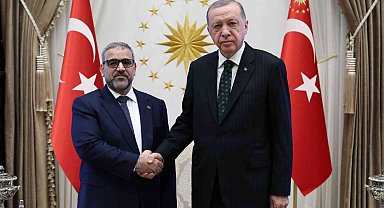 Cumhurbaşkanı Erdoğan, Libya Yüksek Devlet Konseyi Başkanı el-Mişri'yi kabul etti