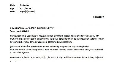 TFF Başkanı Büyükekşi'den İHA'ya taziye mesajı