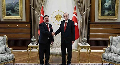 Cumhurbaşkanı Erdoğan, Moğolistan Ulusal Büyük Kuralı Başkanı Gombojav'ı kabul etti