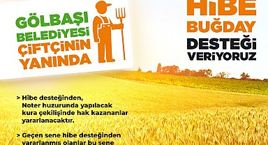Gölbaşı Belediyesi'nden çiftçiye buğday tohumu desteği