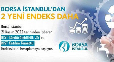 BIST sürdürülebilirlik 25 ve BIST Katılım Temettü Endeksleri hesaplanmaya başlanacak