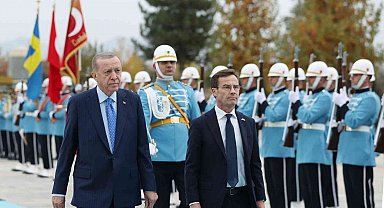 Cumhurbaşkanı Erdoğan, İsveç Başbakanı Ulf Kristersson'u resmi törenle karşıladı