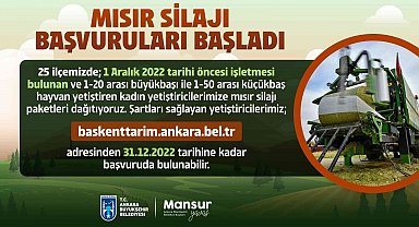 ABB'nin mısır silajı desteği için başvurular başladı