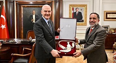 İçişleri Bakanı Soylu, görev süresini tamamlayan Umman Büyükelçisi Al-Salhi'yi kabul etti