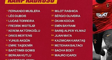 Galatasaray'ın, Giresunspor maçı kamp kadrosu açıklandı