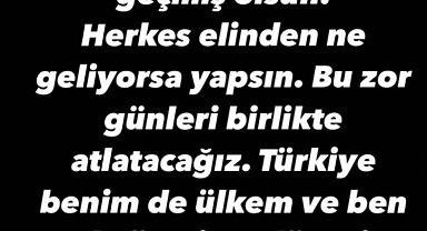 Eljif Elmas'tan depremzedeler için destek mesajı