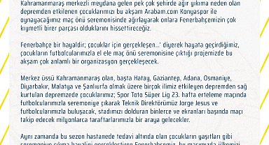 Fenerbahçe'den depremzede çocuklara moral desteği