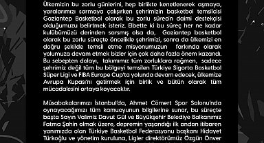 Gaziantep Basketbol Takımı, BSL ve FIBA Europe Cup'ta yola devam kararı aldı