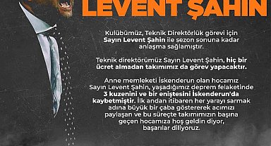 İskenderunspor'un yeni teknik direktörü Levent Şahin oldu