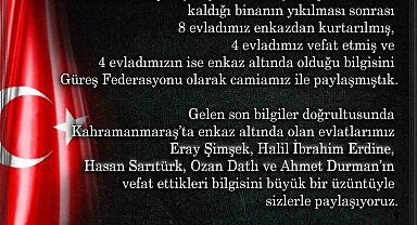 TGF, 5 güreşçinin vefat ettiğini açıkladı