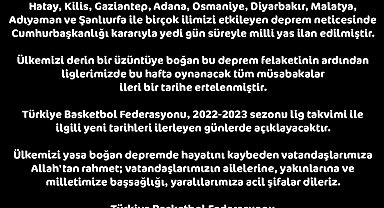 Türkiye Basketbol Federasyonu, maçların ertelendiğini duyurdu