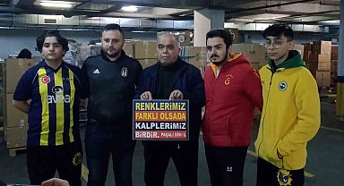 Üç büyük takımın taraftarı yardım çalışmalarını beraber yürütüyor