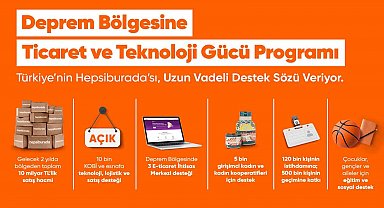 Hepsiburada, 'Deprem Bölgesine Ticaret ve Teknoloji Gücü' programını başlatıyor