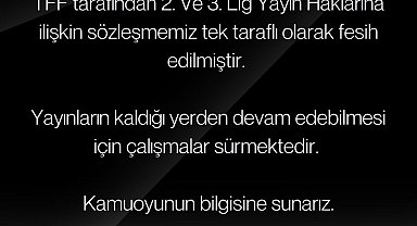 TFF, Fuchs Sports ile olan 2. ve 3. Lig yayın haklarına ilişkin sözleşmeyi feshetti