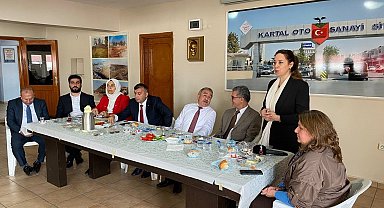 AK Parti'li vekil adayları Atik ve Alagöz, Kartal'da sanayi esnafını ziyaret etti