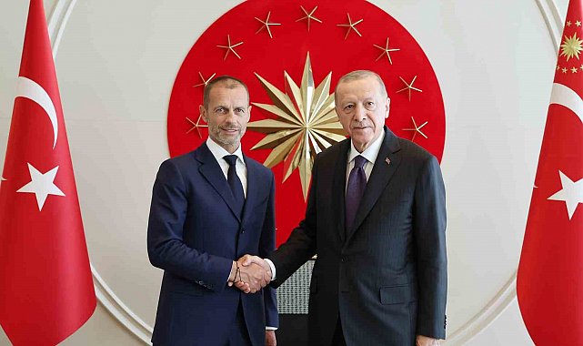 Cumhurbaşkanı Erdoğan UEFA Başkanı Aleksander Ceferin ile görüştü