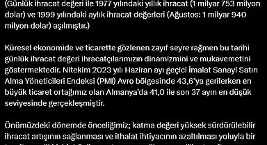 Günlük ihracat 2 milyar 121 milyon dolar ile rekor tazeledi